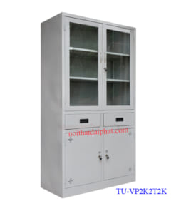 tủ hồ sơ 4 cánh 2 ngăn kéo